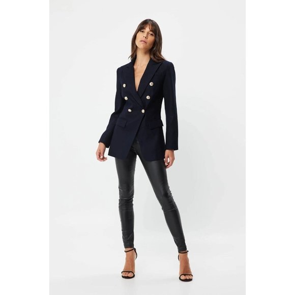 Mossman The Signature Blazer Jacket Navy Military Classic Double Breast Size 10 - Picture 3 of 12